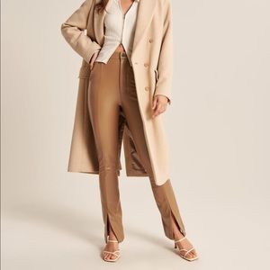 NWT Abercrombie Vegan Leather Split Hem Pants